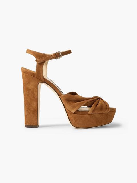 JIMMY CHOO Heloise 120 knotted suede platform sandals