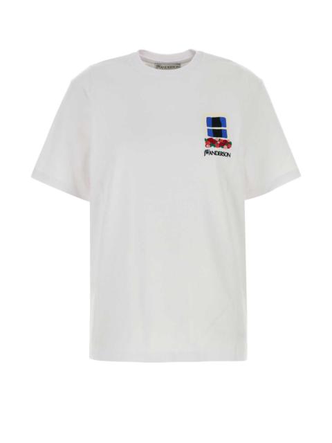 J.W. ANDERSON - Jw Anderson Women White Cotton T-Shirt
