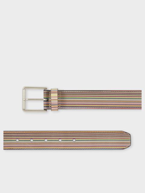 Paul Smith Embossed 'Signature Stripe' Leather Belt
