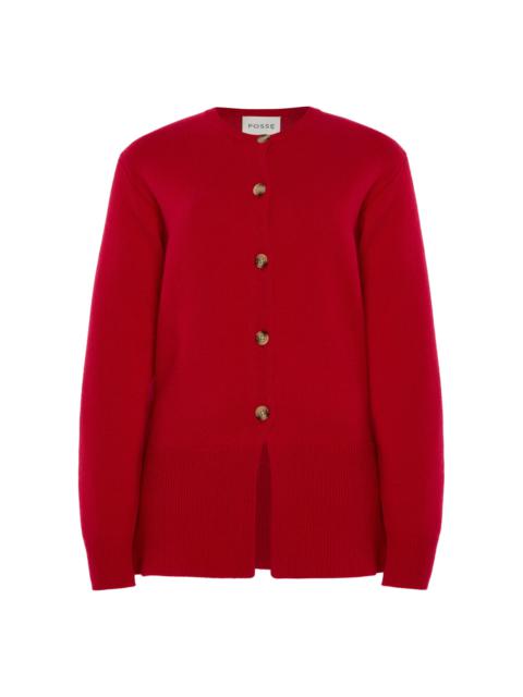Teresa Wool-Cashmere Cardigan red