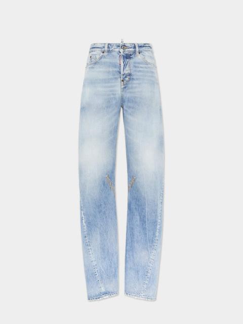 DSQUARED2 LIGHT DIAGONALE WASH D2 TWISTED JEANS