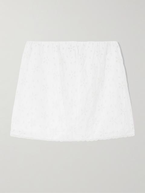POSSE Salma Broderie Anglaise Cotton Mini Skirt