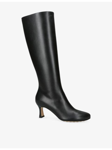 Bottega Veneta Rana Leather Heeled Knee-High Boots
