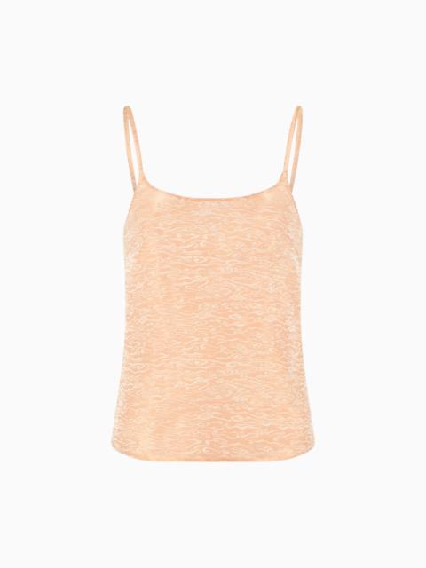 GIORGIO ARMANI SILK, VISCOSE AND LUREX JACQUARD TOP