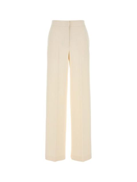 Max Mara Women Ivory Stretch Cotton Orche Wide-Leg Pant
