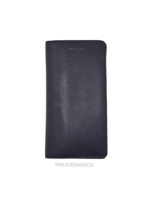 SAINT LAURENT SLP Zip Long Wallet - Navy Leather