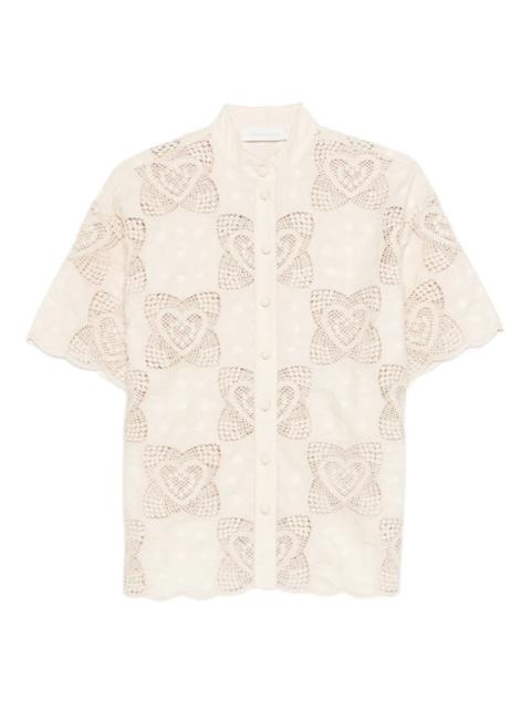 Zimmermann Wanderlust Shirt in Cream/Ivory