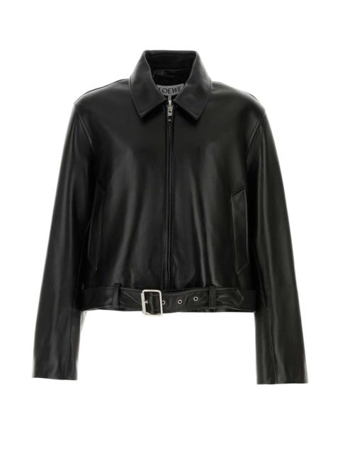 Loewe Loewe Men Black Leather Jacket