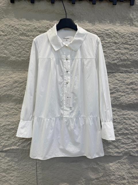 CHANEL Chanel White Long Sleeve Dress