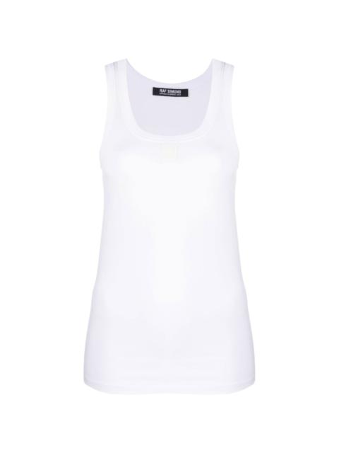 Raf Simons logo-patch cotton tank top