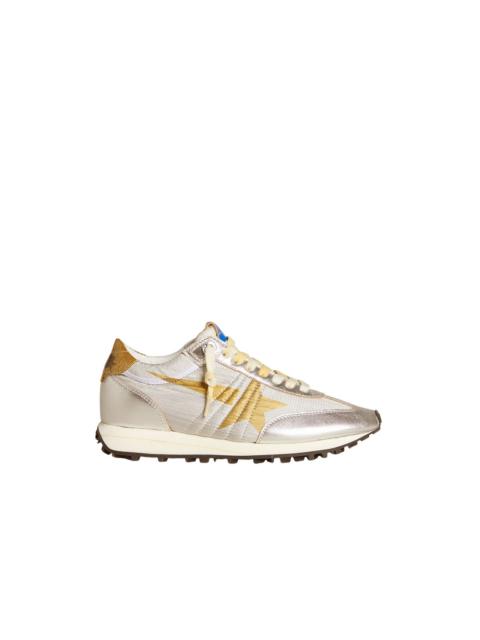 Golden Goose GOLDEN GOOSE Marathon Women's Silver/Gold Ripstop Nylon Snea