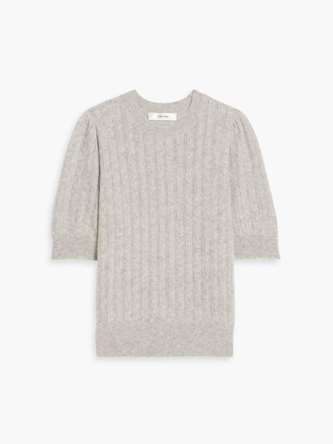 FRAME Pointelle-knit cashmere sweater