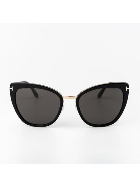 TOM FORD Tom Ford SIMONA Women Sunglasses Black Gold Smoke Semi Cat Eye FT0717 01A NEW