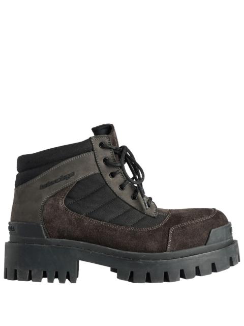 BALENCIAGA Balenciaga Men Combat Strike Low Boots In Nubuck, Suede And Cotton Canvas