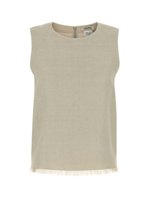 'S Max Mara S Maxmara Women Sand Stretch Linen Blend Anika Tank Top
