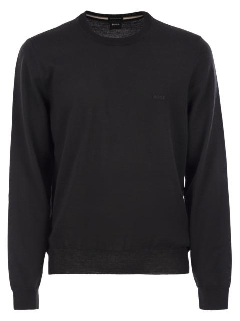BOSS Boss Men Regular Fit Virgin Wool Jumper With Embroidered Logo