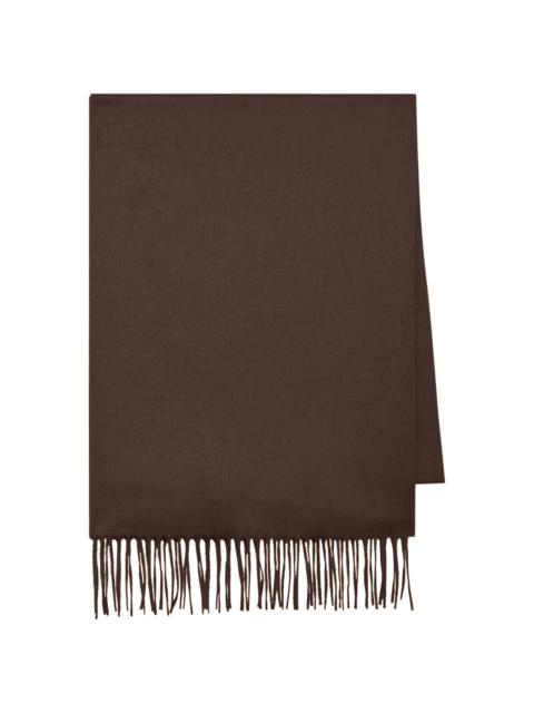 GABRIELA HEARST Blaine Fringe Scarf in Chocolate Brushed Silk Cashmere