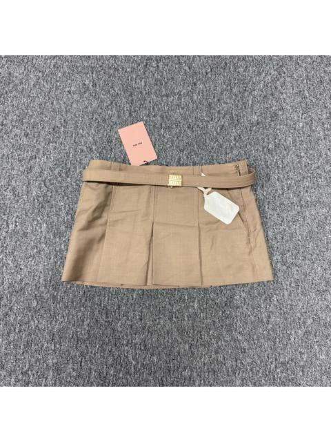 Miu Miu Miu Miu Metallic Belt Khaki Skirt