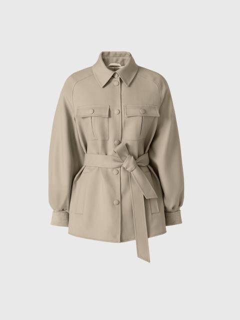 MACKAGE EUGENIA Wool Gabardine Jacket with Balloon Sleeve