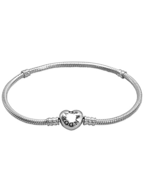 Other Designers Open Box - Pandora Heart Clasp Snake Chain Bracelet In Sterling Silver, Size 16