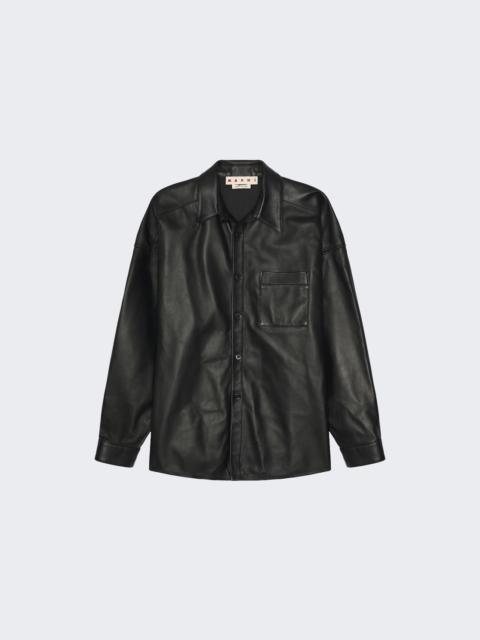 Marni Leather Shirt Black