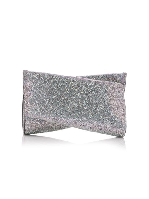 Christian Louboutin Loubitwist Small Crystal Clutch silver