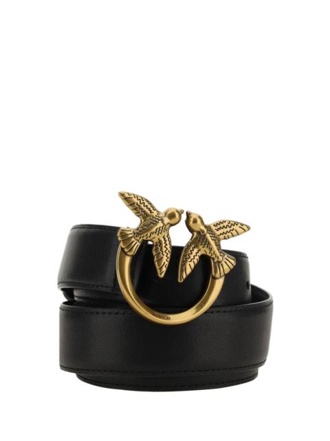 PINKO PINKO LOGO BUCKLE LEATHER BELT