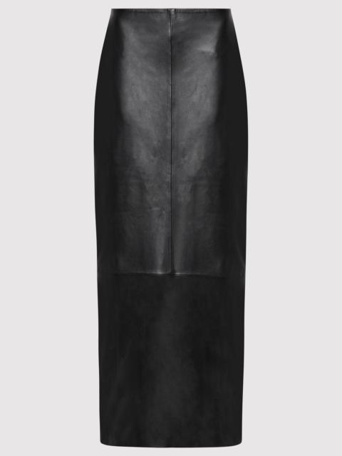 ST. AGNI Leather Column Skirt - Black