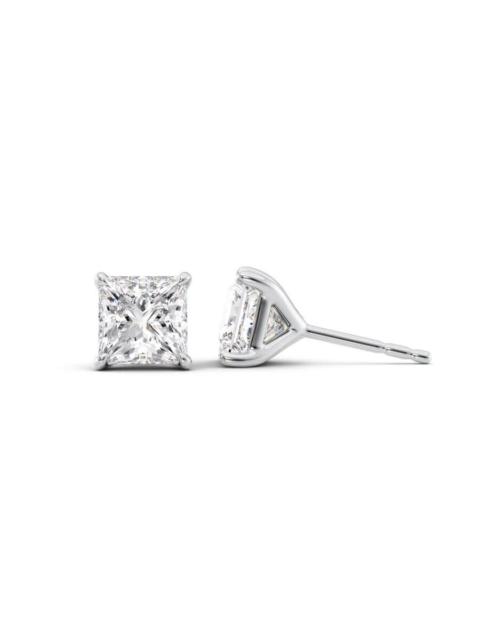 Tresorra - Tresorra 14K White Gold 2 ctw Princess Cut Lab-Grown Diamond IGI Certified Stud Earrings
