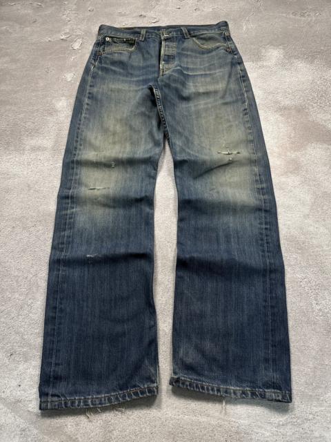 Other Designers Le Grande Bleu (L.G.B.) - Vintage Levi’s 501 Distressed Mud Washed Denim Jeans