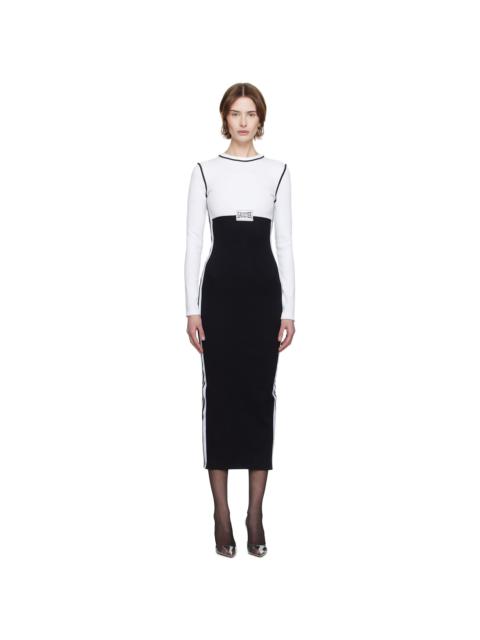 Jean Paul Gaultier White & Black 'The Color-Block' Maxi Dress
