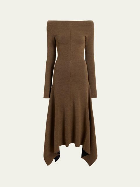 Proenza Schouler Romi Long-Sleeve Textured Sculpted Viscose Dress