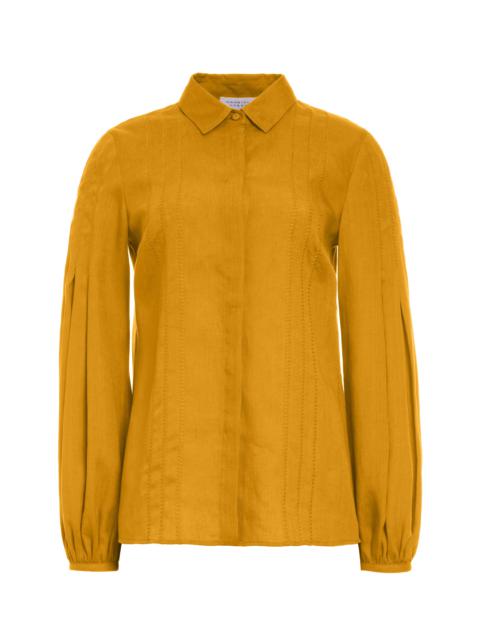 GABRIELA HEARST Inga Blouse in Golden Birch Aloe Linen