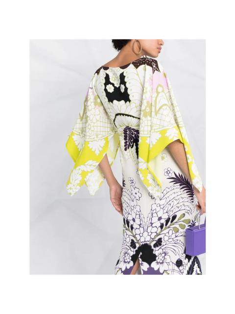 Valentino Valentino Garavani Tropical Word Arazzo Kaftan Dress