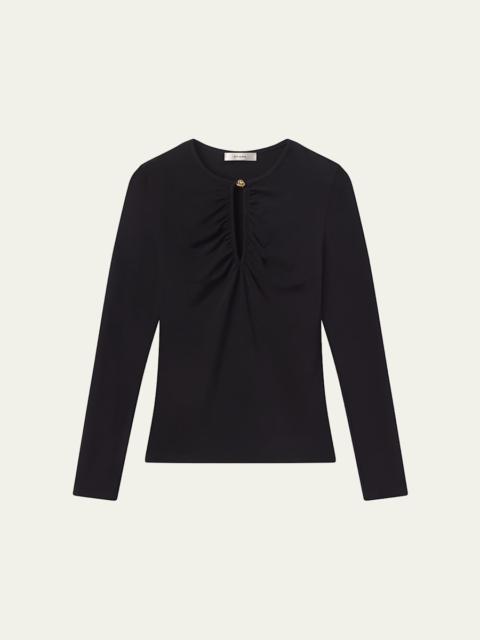 FRAME The Keyhole Matte Jersey Top