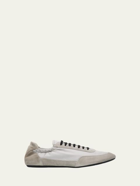 Prada Men's Collapse Nylon and Suede Low-Top Sneakers