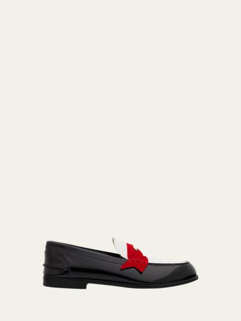 Christian Louboutin Donna Patent Red Sole Penny Loafers