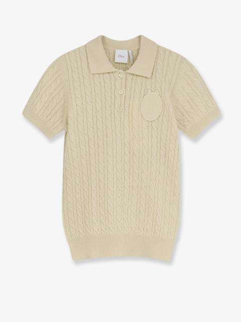 Dior Dior Women Wool And Cotton Blend Sweater With Embroidered Logo On The Front