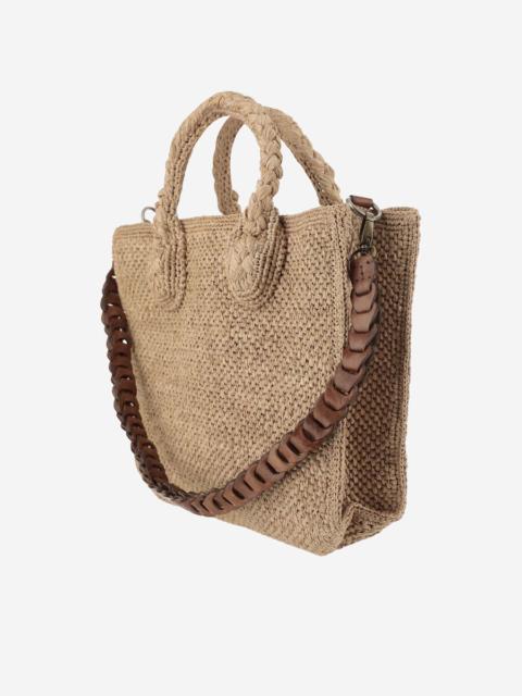Other Designers Ibeliv Raffia Bag With Leather Details