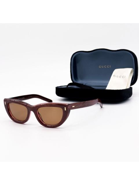 GUCCI NEW GG1521S 003 GUCCI WOMEN CAT EYE BROWN RED SUNGLASSES GUC