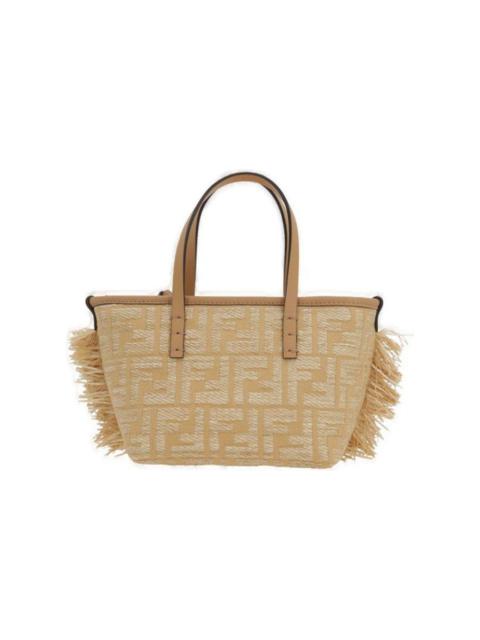 FENDI Mini Roll Ff Jacquard Fringed Tote Bag