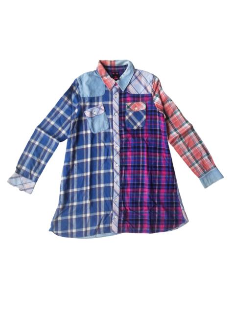 Hysteric Glamour X-girl Patchwork Plaid Flannel Shirt