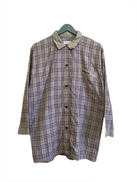 Burberry Burberrys Single Pocket Plaid Button Up Shirt