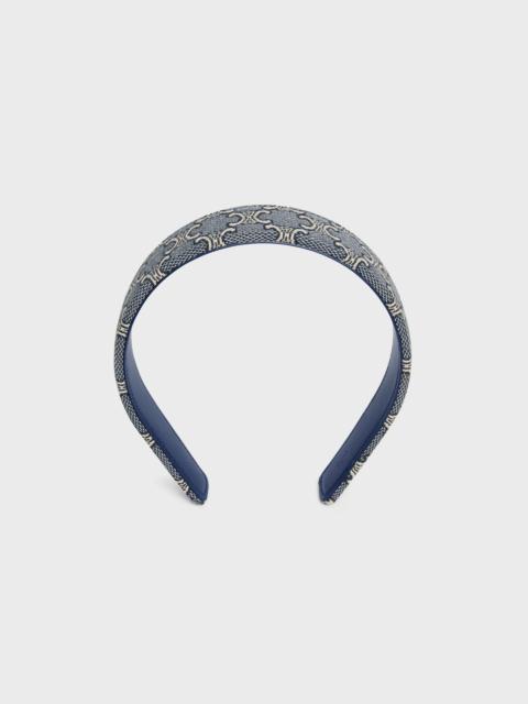 CELINE Celine Jacquard Triomphe Headband in Cotton, Polyamide, Polyester and Calfskin