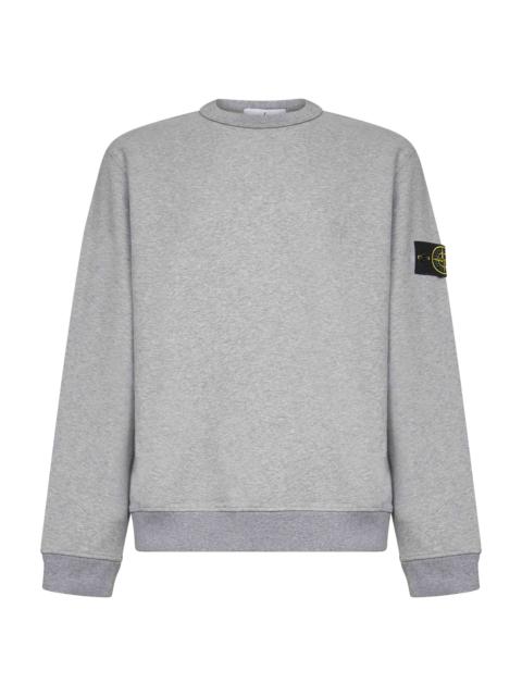 Stone Island Stone Island Men Grey Brushed Organic Cotton Sweatshirt