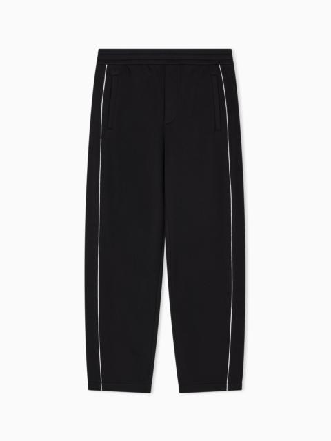 EMPORIO ARMANI DOUBLE-JERSEY TROUSERS WITH PIPING