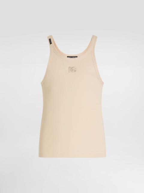 Ribbed cotton tank top