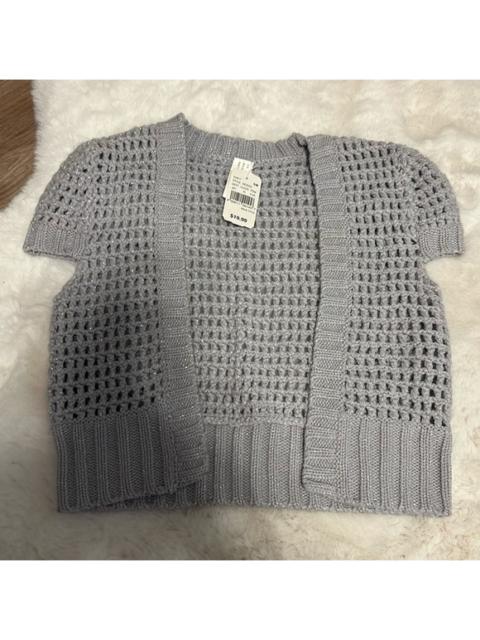 Other Designers Y2K 90’s Style Silver Metallic Crochet Shrug