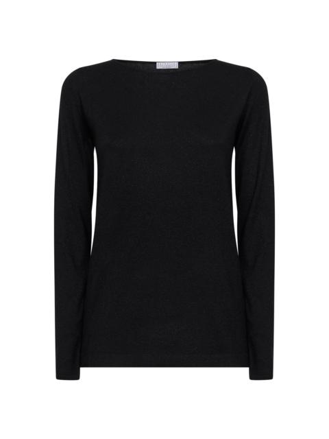 Brunello Cucinelli Brunello Cucinelli Women Black Sparkling Cashmere And Silk Lightweight Sweater