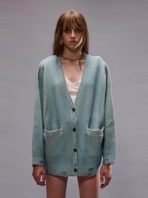 R13 OVERSIZED CARDIGAN - LIGHT SKY BLUE